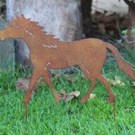 Metalen tuinsteker paard roestkleur SP250