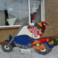 Geboortebord baby op blauwe motor