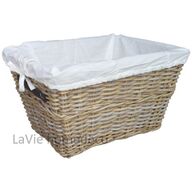 Grote wasmand riet rechthoekig