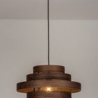 Hanglamp 50cm hout lamp walnoot fineer ring v eettafel tafel