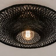 Plafondlamp rotan riet zwart tafel keuken hal bed 50cm lamp