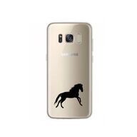 Samsung Galaxy S8 tot S10 E siliconen hoesje (Zwart paard)