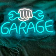 Neon led &amp;#039;Garage&amp;quot; op plexiglas met kleurintensiteitschakelaar