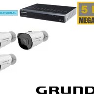 NVR met Grundig 3 x 5MP bullet camera met ingebouwde microfoon
