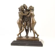 Bronzen beeld ,drie zusjes brons  , zus