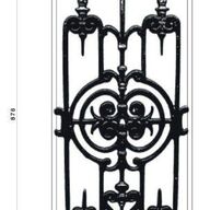 Hekwerk , trapstijl ,  gietijzer , Art Nouveau stijl
