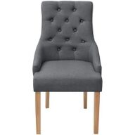 VidaXL Eetkamerstoelen 4 st stof donkergrijs