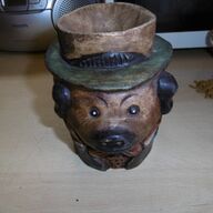 Vintage kunst massief houten beeldje diertje gesculpteerd