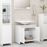 VidaXL Badkamerkast 60x33x61 cm spaanplaat hoogglans wit