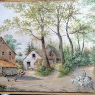 HENDRIK JOHANNES KNIP (1819 - 1897) Gouache “boerenscene