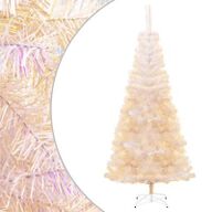 VidaXL Kunstkerstboom met iriserende uiteinden 240 cm PVC wit344637