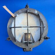 Machinekamerlamp Ronde bullseye lamp brons diameter 30cm