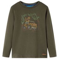 Kindershirt met lange mouwen 116 kakikleurig13026