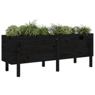 VidaXL Plantenbak verhoogd 160x50x57 cm massief grenenhout zwart8720845809713