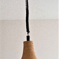 Vintage aardenwerk lamp met oprol mechanisme