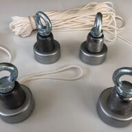 Werp Combinatie magneet 160 KG, 89,00 met 25 meter touw.