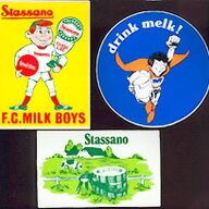Thema melk op vintage sticker x 3 van jaren &amp;#039;70