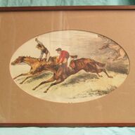 Litho van ca. 1880 - Paarden race