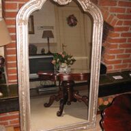 Exclusieve Grote "Barok" "Old-Zilver"Kuifspiegel Schitterend 140x76cm