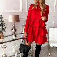 Lucy Dress Red - Black