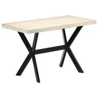 VidaXL Eettafel 120x60x75 cm massief mangohout wit