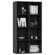 VidaXL Boekenkast/dressoir 66x30x130 cm bewerkt hout zwart