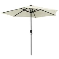 VidaXL Parasol met LED-verlichting en aluminium paal 270 cm zandwit