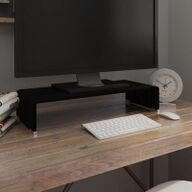 VidaXL TV-meubel/monitorverhoger zwart 60x25x11 cm glas