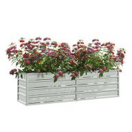 VidaXL Plantenbak verhoogd 160x40x45 cm gegalvaniseerd staal zilver