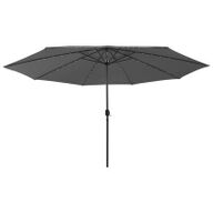 VidaXL Parasol met LED-verlichting metalen paal 400 cm antracietkleur312532