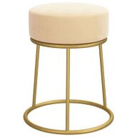 VidaXL Hocker rond fluweel abrikooskleurig340257