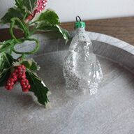 Vintage kerstbal kerstman glas 301