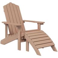 VidaXL Tuinstoelen 2 st Adirondack met voetensteunen HDPE bruin8720286847176